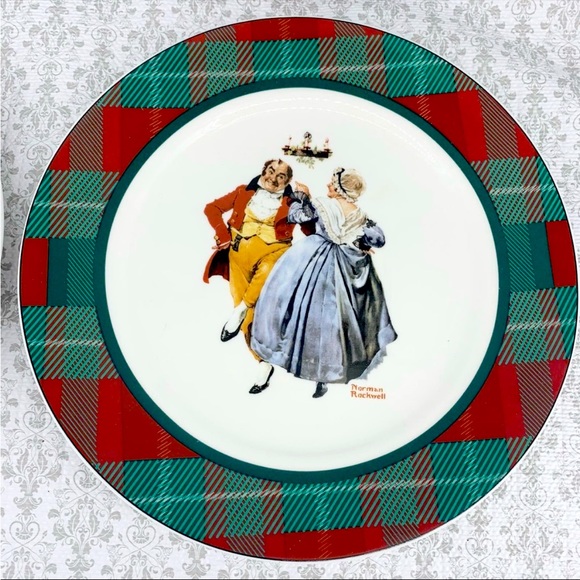 Norman Rockwell the Saturday evening post 4/piece plate set with stands - Picture 4 of 10